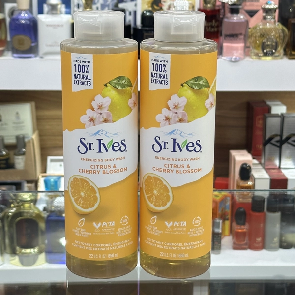 شامپو بدن انرژی زا مرکبات و شکوفه گیلاس سنت ایوز (استی ایوز) اصل 650 میل نارنجی | St.Ives Energizing Body Wash Citrus & Cherry Blossom 650ml
