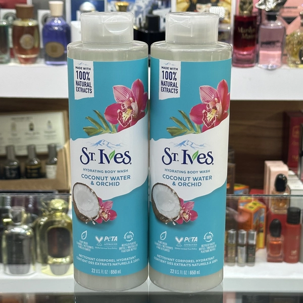 شامپو بدن نارگیل و ارکیده سنت ایوز (اس تی ایوز) اصل آبرسان پوست خشک 650 میل | St.Ives Hydrating Body Wash Coconut Water & Orchid 650ml