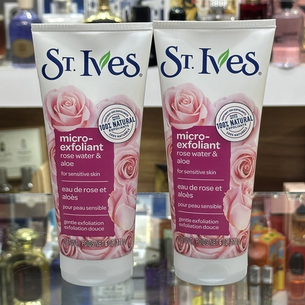 اسکراب میکرو لایه بردار صورت گل رز و آلوئه ورا سنت ایوز (اس تی ایوز) اصل مناسب پوست حساس 170 گرم | St.Ives micro exfoliant rose water & aloe for sensitive skin 170gr